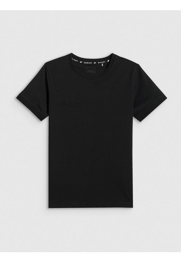 4f - 4F T-shirt regular z nadrukiem damski - czarny XXL. Okazja: na co dzień. Kolor: czarny. Materiał: dzianina, bawełna, materiał. Wzór: nadruk. Styl: klasyczny, casual