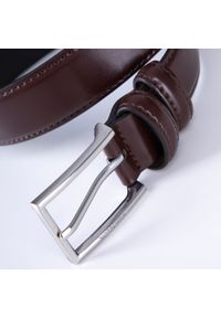 Wittchen - Męski pasek ze skóry wąski brązowy. Kolor: brązowy. Materiał: skóra. Wzór: napisy. Styl: klasyczny, casual, elegancki #4