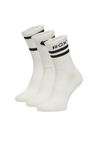 Zestaw 3 par wysokich skarpet unisex Roxy. Kolor: biały