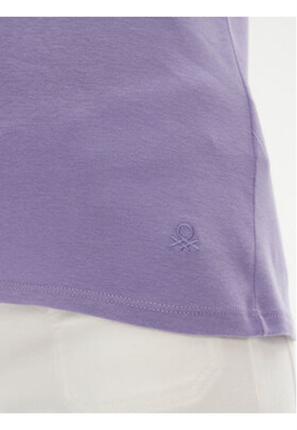 United Colors of Benetton - United Colors Of Benetton T-Shirt 3GA2E16A0 Fioletowy Regular Fit. Kolor: fioletowy. Materiał: bawełna