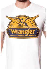 Wrangler - KOSZULKA WRANGLER SS EAGLE TEE OFFWHITE W7B74FK02. Wzór: kolorowy, nadruk #5