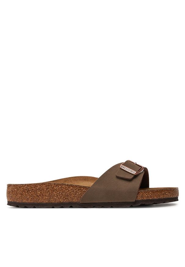 Birkenstock Klapki Madrid 0040091 Brązowy. Kolor: brązowy. Materiał: skóra