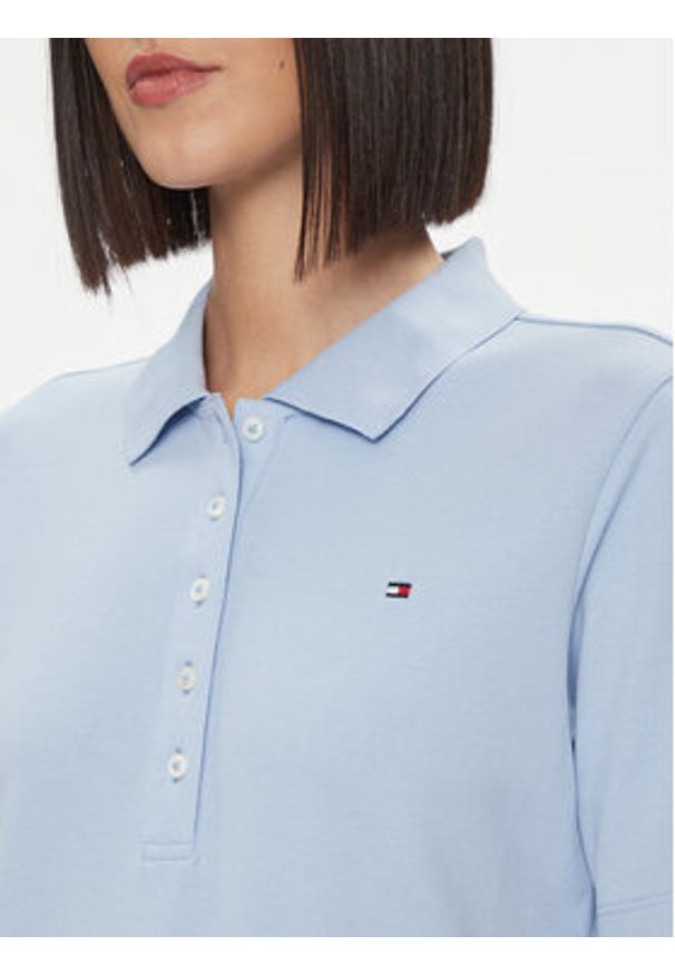 TOMMY HILFIGER - Tommy Hilfiger Polo 1985 Reg Pique Polo Ss WW0WW37820 Błękitny Regular Fit. Typ kołnierza: polo. Kolor: niebieski. Materiał: bawełna
