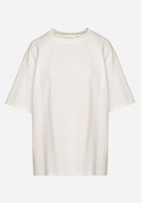 Born2be - Biały Bawełniany Klasyczny T-shirt Merovira. Kolor: biały. Materiał: bawełna. Styl: klasyczny #7