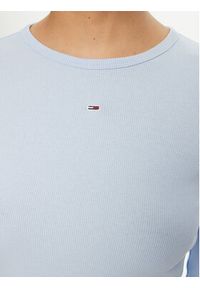 Tommy Jeans Bluzka Essential DW0DW17387 Błękitny Slim Fit. Kolor: niebieski. Materiał: bawełna #5