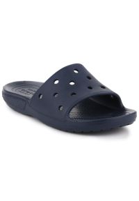 Klapki Crocs Classic Slide M 206121-410 granatowe niebieskie. Okazja: na plażę. Kolor: niebieski. Materiał: materiał #4