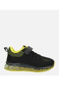 Casu - Czarne buty sportowe na rzep casu 918b/8. Zapięcie: rzepy. Kolor: czarny, wielokolorowy, żółty