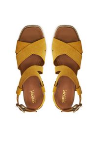 Geox Espadryle D Panarea D45UYD 00022 C2000 Żółty. Kolor: żółty. Materiał: skóra, zamsz