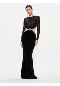 Elisabetta Franchi Sukienka wieczorowa AB-512-37E2-V650 Czarny Regular Fit. Kolor: czarny. Materiał: syntetyk. Styl: wizytowy #1