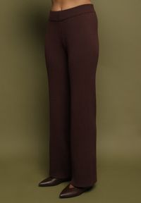 Born2be - Brązowy Dzianinowy Komplet z Wiskozą Kardigan i Szerokie Spodnie Conella. Kolor: brązowy. Materiał: dzianina, wiskoza #6