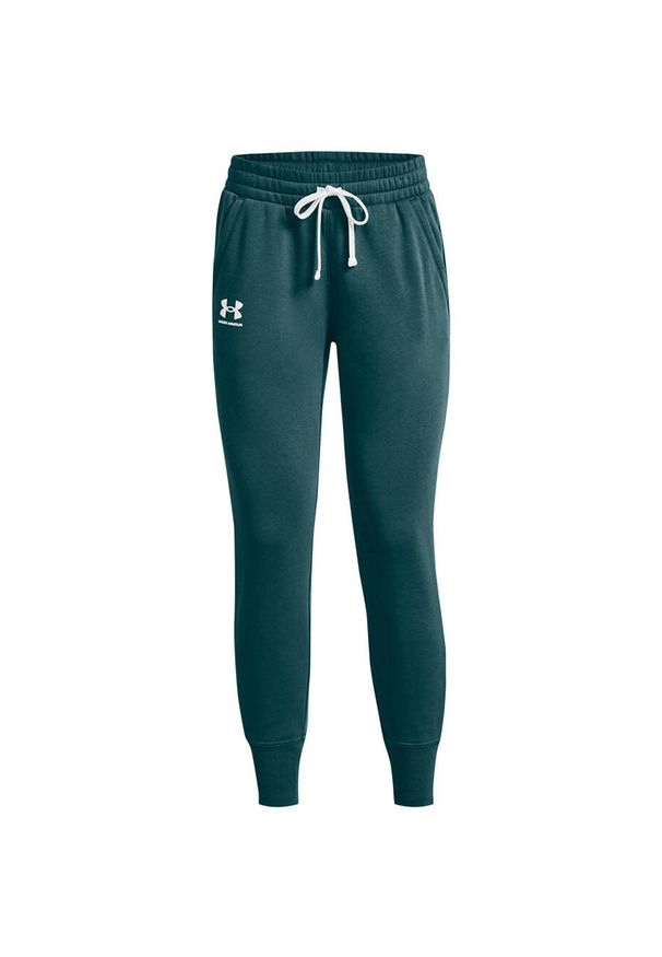 Spodnie dresowe damskie Under Armour Rival Fleece Joggers. Kolor: zielony. Materiał: dresówka