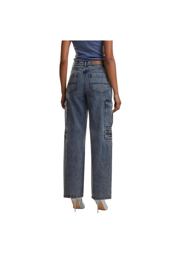 Urban Classics - Luźne Spodnie Jeansowe Dla Kobiet. Kolor: szary, niebieski, wielokolorowy. Materiał: jeans. Długość: długie