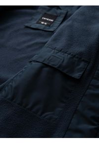 Ombre Clothing - Lekka kolorowa męska kurtka sportowa z polarem – brązowo-granatowa V1 - Rozmiar: XL. Typ kołnierza: kołnierzyk stójkowy. Kolor: biały. Materiał: polar. Wzór: kolorowy. Styl: sportowy #6