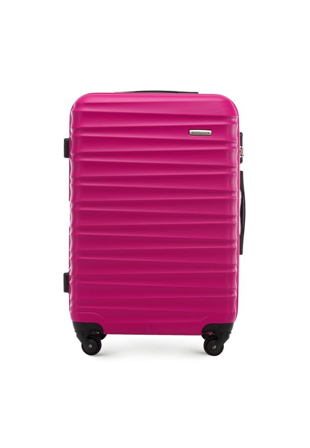 Wittchen - Średnia walizka z ABS-u z żebrowaniem różowa. Kolor: różowy. Materiał: guma