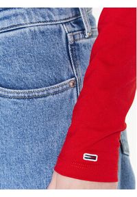 Tommy Jeans Bluzka Tjw Logo DW0DW14893 Czerwony Slim Fit. Kolor: czerwony. Materiał: bawełna #3