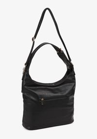 Renee - Czarna Torebka Typu Hobo z Dołączonym Regulowanym Paskiem Senawin. Kolor: czarny. Styl: biznesowy, elegancki, casual