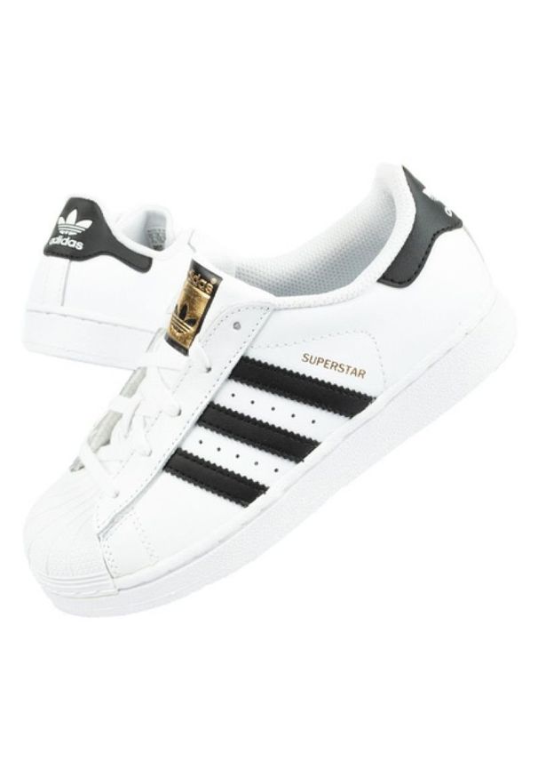 Adidas - Buty sportowe adidas Superstar W BA8378 białe czarne. Okazja: na spacer. Zapięcie: sznurówki. Kolor: czarny, biały, wielokolorowy. Materiał: skóra. Szerokość cholewki: normalna. Wzór: jodełka. Model: Adidas Superstar. Sport: turystyka piesza