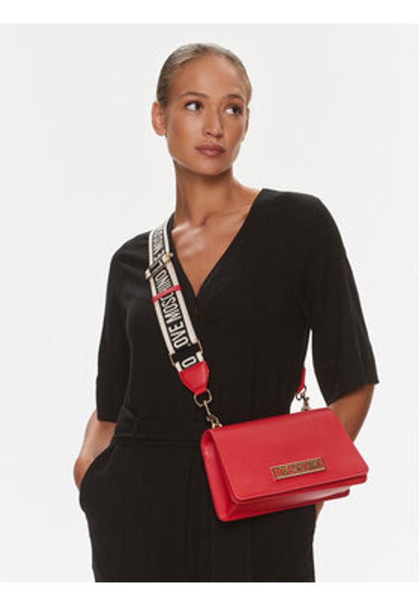 Love Moschino - LOVE MOSCHINO Torebka JC4145PP1IL1250A Czerwony. Kolor: czerwony. Materiał: skórzane