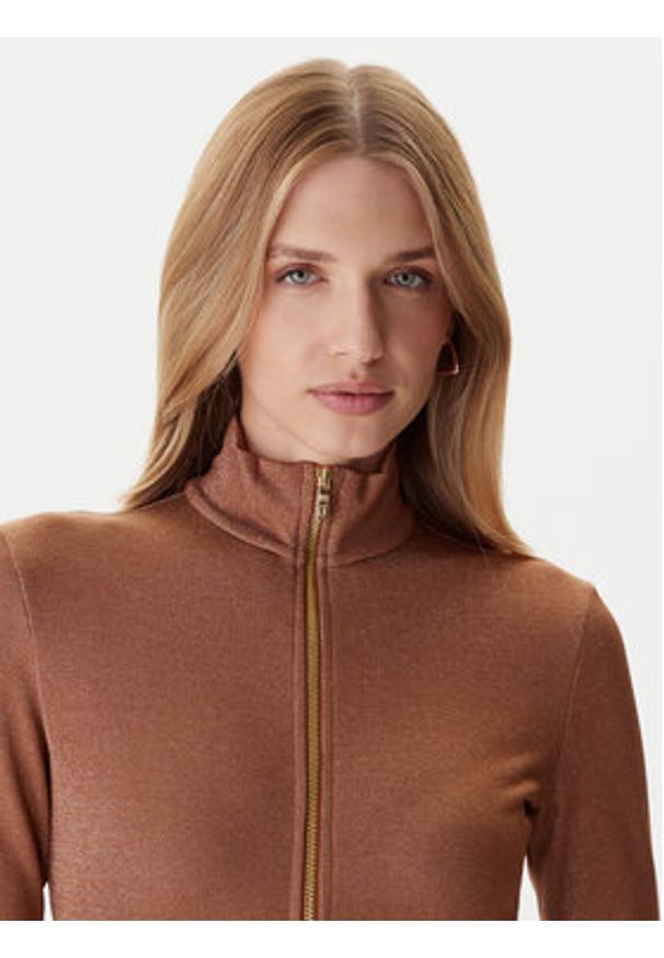 Just Cavalli Sukienka codzienna 79PAO905 J0251 Brązowy Slim Fit. Okazja: na co dzień. Kolor: brązowy. Materiał: syntetyk. Typ sukienki: proste. Styl: casual