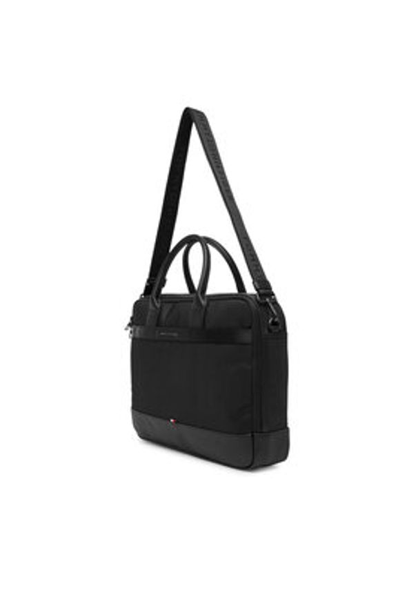 TOMMY HILFIGER - Tommy Hilfiger Torba na laptopa Th Nylon Travel Computer Bag AM0AM13470 Czarny. Kolor: czarny. Materiał: materiał