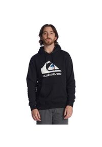 Quiksilver - Bluza z kapturem dla Mężczyzn BIG LOGO Czarny. Typ kołnierza: kaptur. Kolor: brązowy, biały, zielony, wielokolorowy. Materiał: materiał, poliester, bawełna. Wzór: nadruk