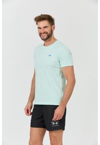 La Martina - LA MARTINA Miętowy męski t-shirt Jersey, Rozmiar M. Kolor: zielony. Materiał: jersey #5