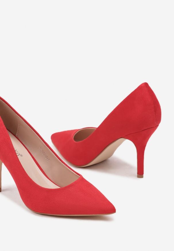 Renee - Czerwone Eleganckie Szpilki ze Szpiczastym Noskiem Erisabet. Okazja: na co dzień. Nosek buta: szpiczasty. Kolor: czerwony. Obcas: na szpilce. Styl: elegancki