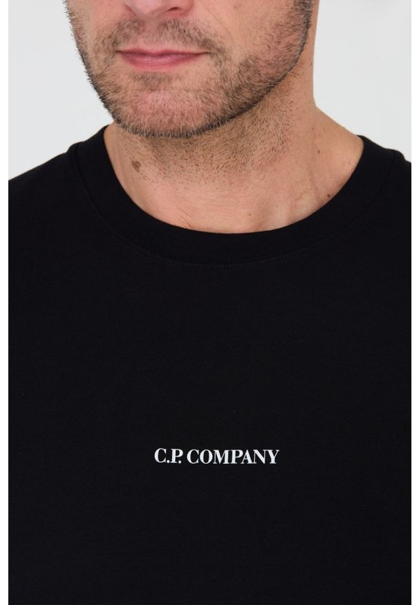 C.P. Company - C.P. COMPANY Czarny męski t-shirt Short Sleeve, Rozmiar M. Kolor: czarny. Materiał: bawełna