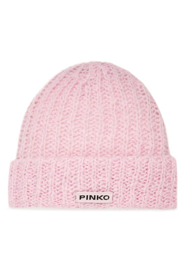Pinko - Czapka PINKO. Kolor: różowy