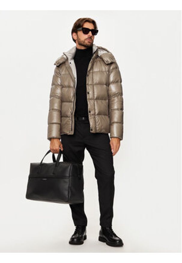 Hetrego - Hetregó Kurtka puchowa Felix 8N563 Beżowy Regular Fit. Kolor: beżowy. Materiał: syntetyk