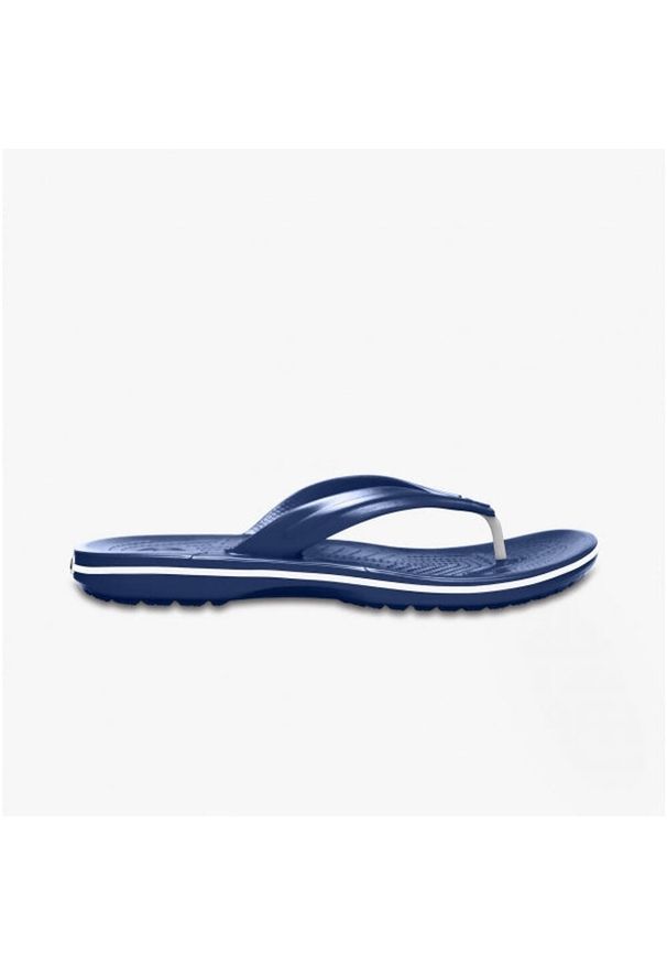 Klapki japonki męskie Crocs CROCBAND FLIP. Okazja: na plażę. Kolor: niebieski, wielokolorowy, biały. Materiał: syntetyk, materiał. Styl: sportowy