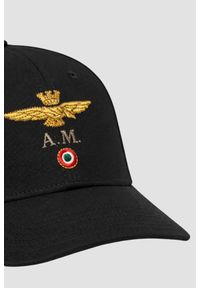 Aeronautica Militare - AERONAUTICA MILITARE Czarna męska czapka z daszkiem. Kolor: czarny. Wzór: haft. Styl: casual, sportowy #3