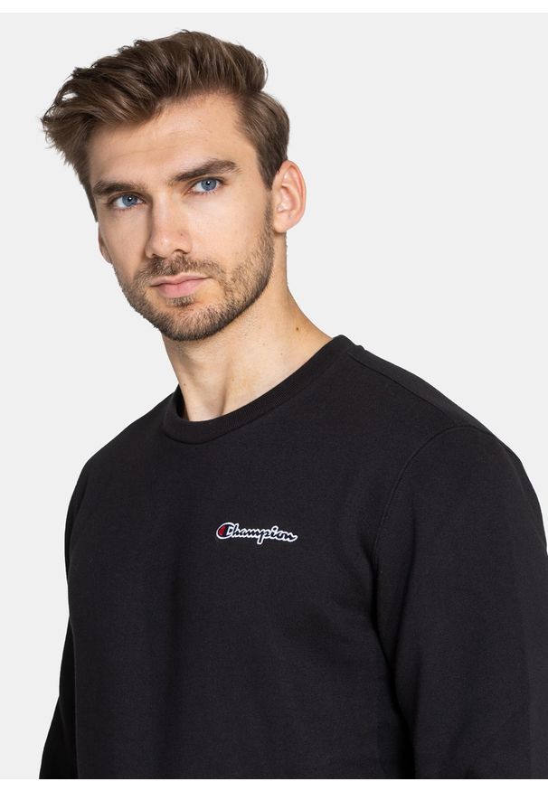 Bluza męska Champion Organic Cotton Blend Small Script Logo (216476-KK001). Kolor: czarny. Materiał: materiał. Styl: elegancki, sportowy