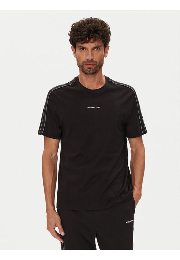 Michael Kors T-Shirt CT4524E1V2 Czarny Regular Fit. Kolor: czarny. Materiał: bawełna