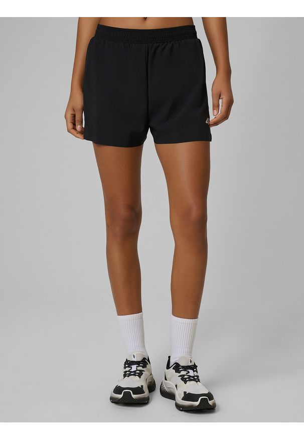 4f - 4F Spodenki do biegania szybkoschnące damskie - czarne XS. Stan: podwyższony. Kolor: czarny. Długość: krótkie. Sport: bieganie