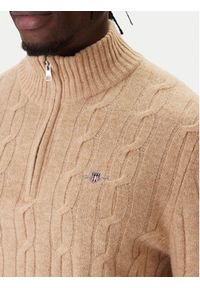 GANT - Gant Sweter 8050260 Beżowy Regular Fit. Kolor: beżowy. Materiał: wełna #5