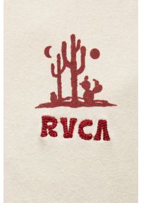 RVCA T-shirt bawełniany kolor kremowy z nadrukiem. Kolor: beżowy. Materiał: bawełna. Wzór: nadruk