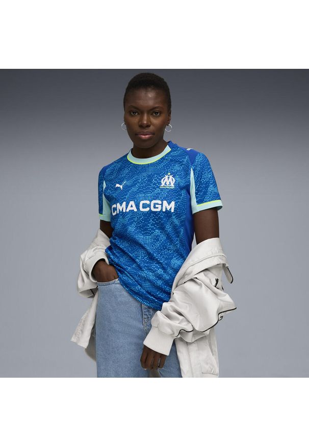 Puma - Damska trzecia koszulka Olympique Marsylia 25/26 PUMA Vivid Blue Bleu Azur. Kolor: niebieski. Sport: piłka nożna