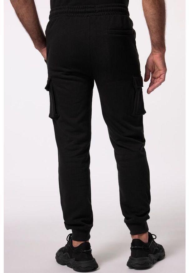 JAY-PI - Męskie Bojówki dresowe fitness elastyczny pas do roz. 7 XL. Kolekcja: plus size. Kolor: czarny. Materiał: materiał, poliester, bawełna. Długość: długie. Sport: fitness