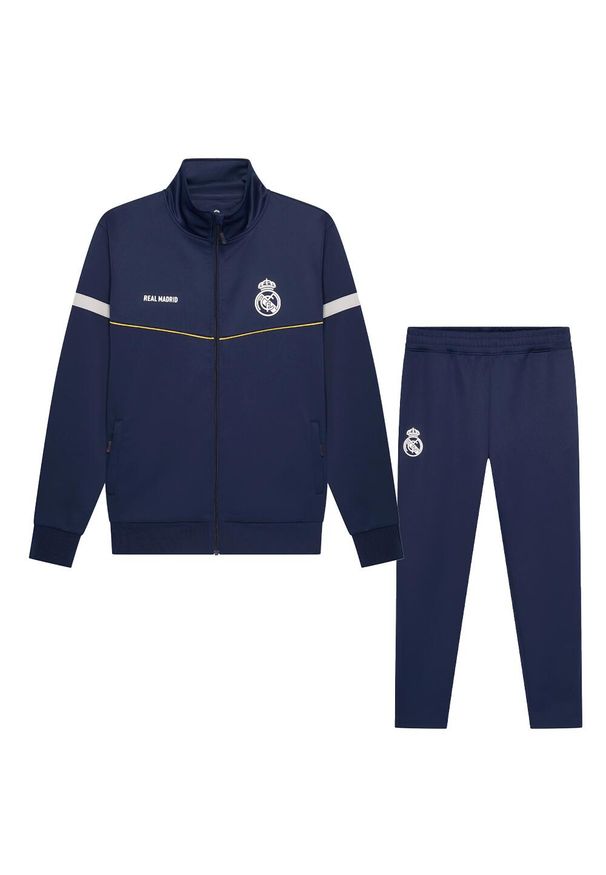 Dres treningowy Real Madrid męski 25/26 - granatowy. Kolor: wielokolorowy. Materiał: dresówka. Sport: piłka nożna, fitness