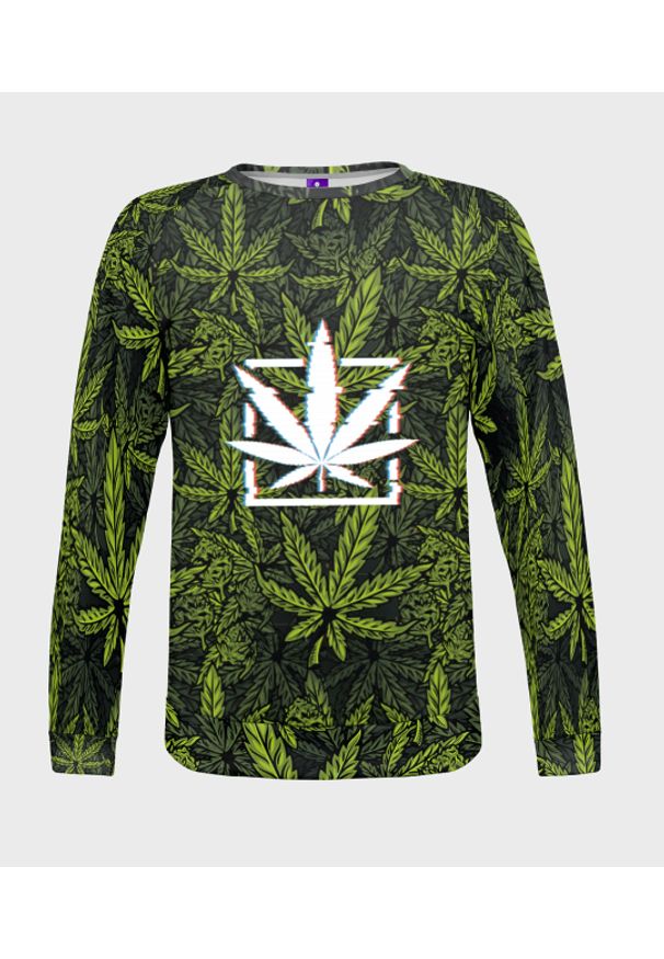 MegaKoszulki - Bluza męska fullprint Marijuana. Długość: długie. Styl: klasyczny