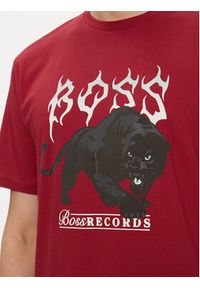 BOSS - Boss T-Shirt TeePantera 50510223 Czerwony Regular Fit. Kolor: czerwony. Materiał: bawełna. Wzór: motyw zwierzęcy