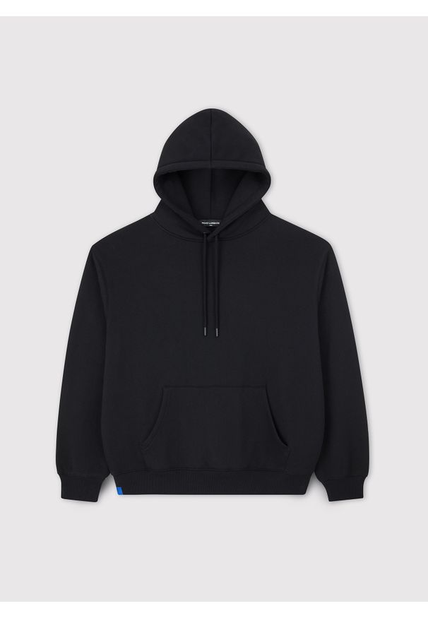 Pako Lorente - PAKO LORENTE - Czarna bluza dresowa z kapturem. Typ kołnierza: kaptur. Kolor: szary, czarny. Materiał: dresówka. Wzór: gładki