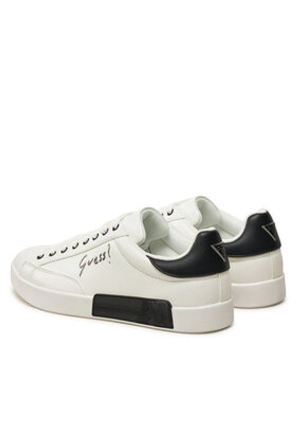 Guess Sneakersy Caserta FMFCAS ELE12 Biały. Kolor: biały. Materiał: skóra