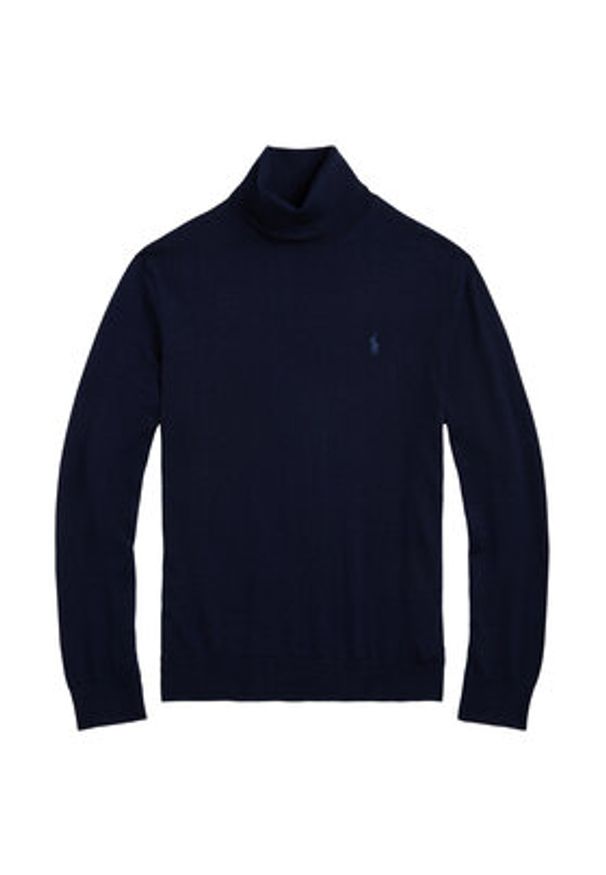 Polo Ralph Lauren Golf 710946145001 Granatowy Regular Fit. Typ kołnierza: golf, polo. Kolor: niebieski. Materiał: wełna