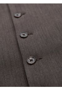 Ombre Clothing - Męska elegancka kamizelka w jodełkę SLIM FIT - grafitowa V2 - Rozmiar: M. Okazja: na spotkanie biznesowe, do pracy, na co dzień. Typ kołnierza: golf. Kolor: szary. Materiał: tkanina, wiskoza, poliester, materiał, elastan. Wzór: jodełka. Styl: elegancki #4