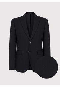 Pako Lorente - PAKO LORENTE – Klasyczna marynarka męska w kolorze czarnym. Kolor: niebieski, czarny. Materiał: jeans, poliester, elastan, wiskoza. Wzór: gładki. Styl: klasyczny #1