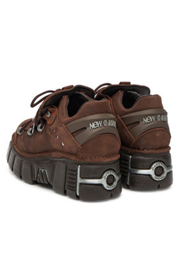 NEW ROCK Sneakersy M-120N-C56 Brązowy. Kolor: brązowy. Materiał: nubuk, skóra