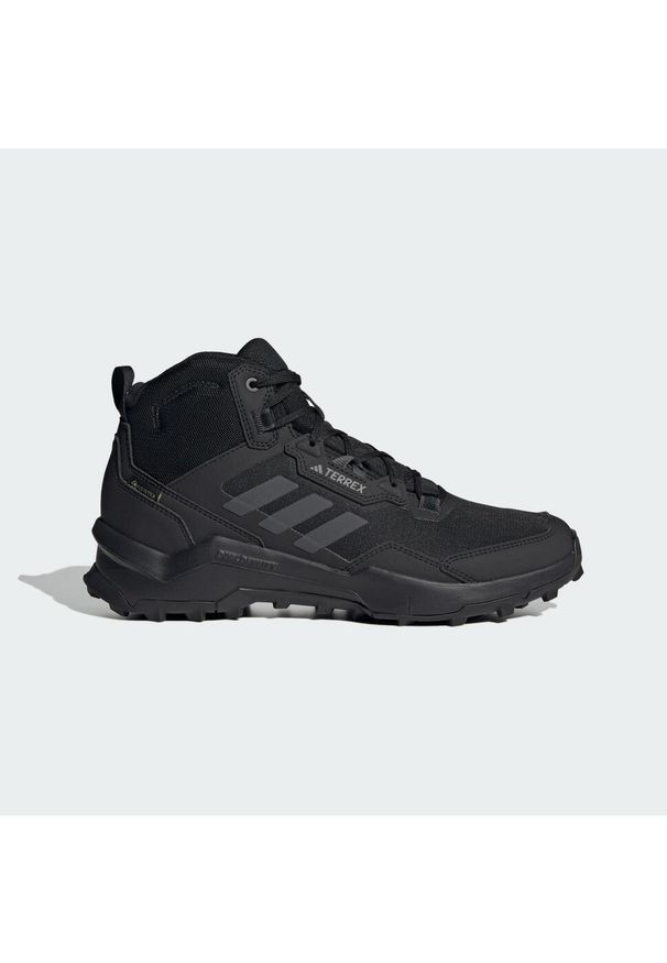 Adidas - Terrex AX4 Mid GORE-TEX Hiking Shoes. Kolor: czarny, szary, wielokolorowy. Materiał: guma, tkanina, materiał. Technologia: Gore-Tex. Model: Adidas Terrex