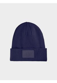 4f - Czapka beanie uniseks - granatowa. Kolor: niebieski. Materiał: syntetyk, materiał. Sezon: zima. Styl: sportowy, klasyczny #1